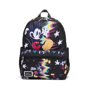 Disney VR Mickey Mouse Backpack – 13” Nylon Daypack with Front & Side Pockets